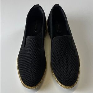 Adam Tucker Black Knit Slip On Loafers Comfort Shoes Womens Size 8.5